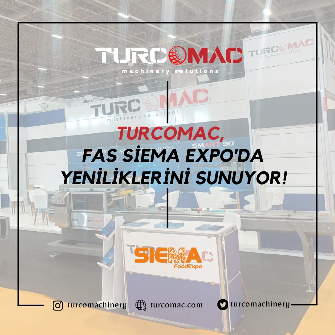 turcomachinery's tweet photo. 🌟 TURCOMAC İle Yenilikler Keşfe Hazırız! 🌍🚀
7-19 Ekim tarihleri arasında, TURCOMAC olarak Fas Siema Expo'da en son teknolojilerimizi ve ürünlerimizi gururla sergileyeceğiz! Sizleri de bu heyecan verici etkinliğimize davet ediyoruz.
#flowpack #paketleme #package #chocolate https://t.co/tZfrOMxPyn
