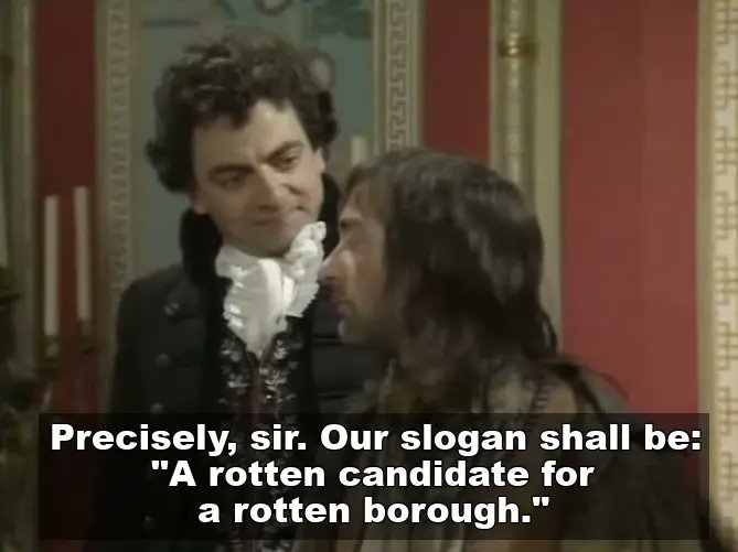 '1 voter, 16,472 votes not really that much of an anomaly perhaps' 🤣😂🤣😂 This Govt harks back to the days of Black Adder III. In fact I reckon good old Edmund might make a better job than the last 3 clowns we've had as PM youtube.com/watch?v=PBahLJ…