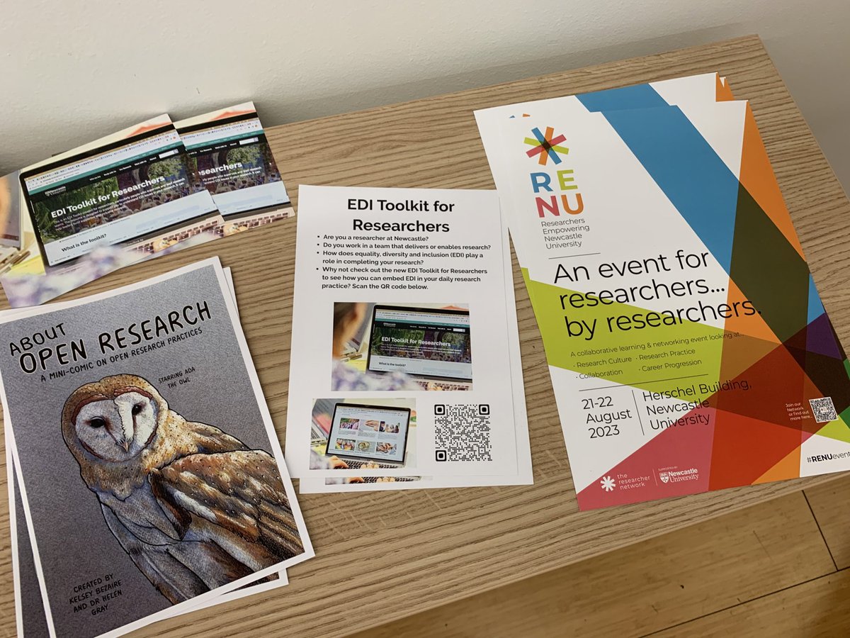 Just passed by this little collection on a coffee table @UniofNewcastle - brilliant to see some of the work we’ve been supporting coming to fruition-great work everyone and thanks to all involved! #ResearchCulture #EDI #OpenResearch #ResearcherDevelopment
