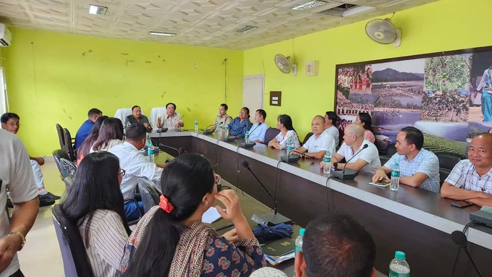 Review meeting with District administration of West Siang district Aalo for ' Meri Maati Meri Desh' on 7.8.2023, the programmes will be commenced from 9th August to 30th Auguest 2023 in entire India.
#cmoArunachal 
#7yearsofpemagovernment
#9yearsofmodigovernment
#BJPAgain