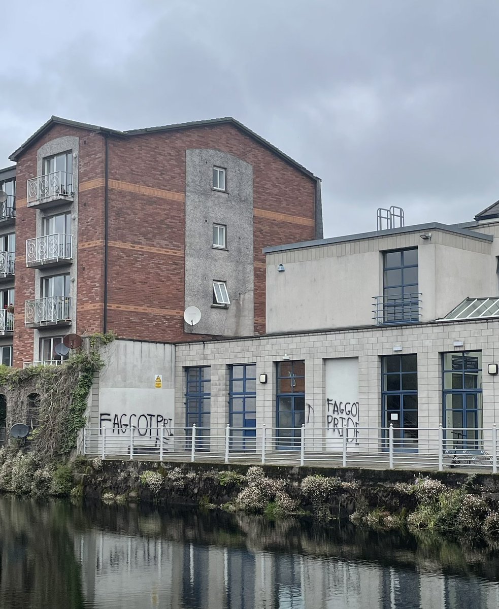 Anti-lgbtq+ rhetoric right outside my studio, on the social welfare office. Days after Pride here in Cork. <a href="/corkcitycouncil/">Cork City Council</a> any plans to at least cover it?
