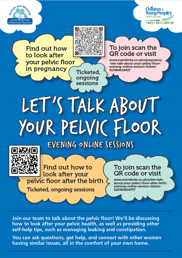 Book your place ‘Lets talk about your pelvic floor after pregnancy’ online session now! 14th August from 7.30pm – 8.30pm.