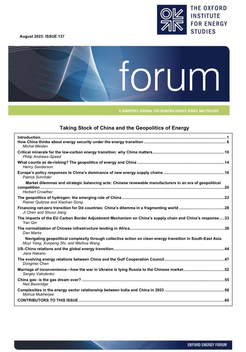 Taking Stock of China and the Geopolitics of Energy 🇨🇳 🗺️

👇Check out the new Oxford Energy forum by <a href="/OxfordEnergy/">OIES</a> China programme 

oxfordenergy.org/publications/t…