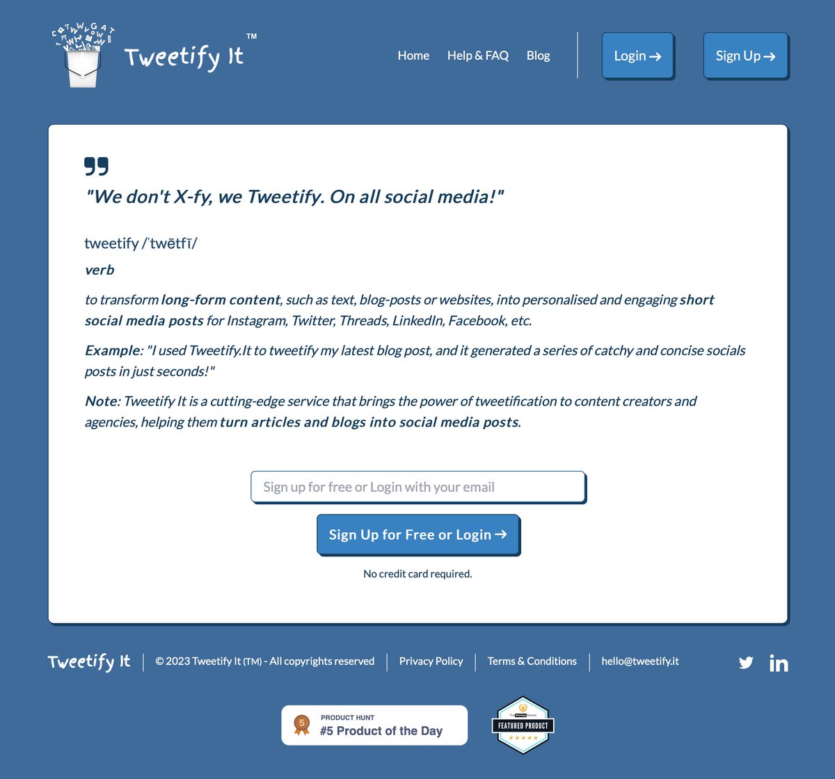 tweetifyit's tweet photo. After more than 1100 users and 8 months since launch, a complete re-write of @tweetifyit is LIVE NOW at https://t.co/HfchK8uSFg 🚀 💪 

Revised UI &amp; user experience, revised AI engine for better results, and a new socials-agnostic system generating posts for ANY social! https://t.co/JGQyon9Hws