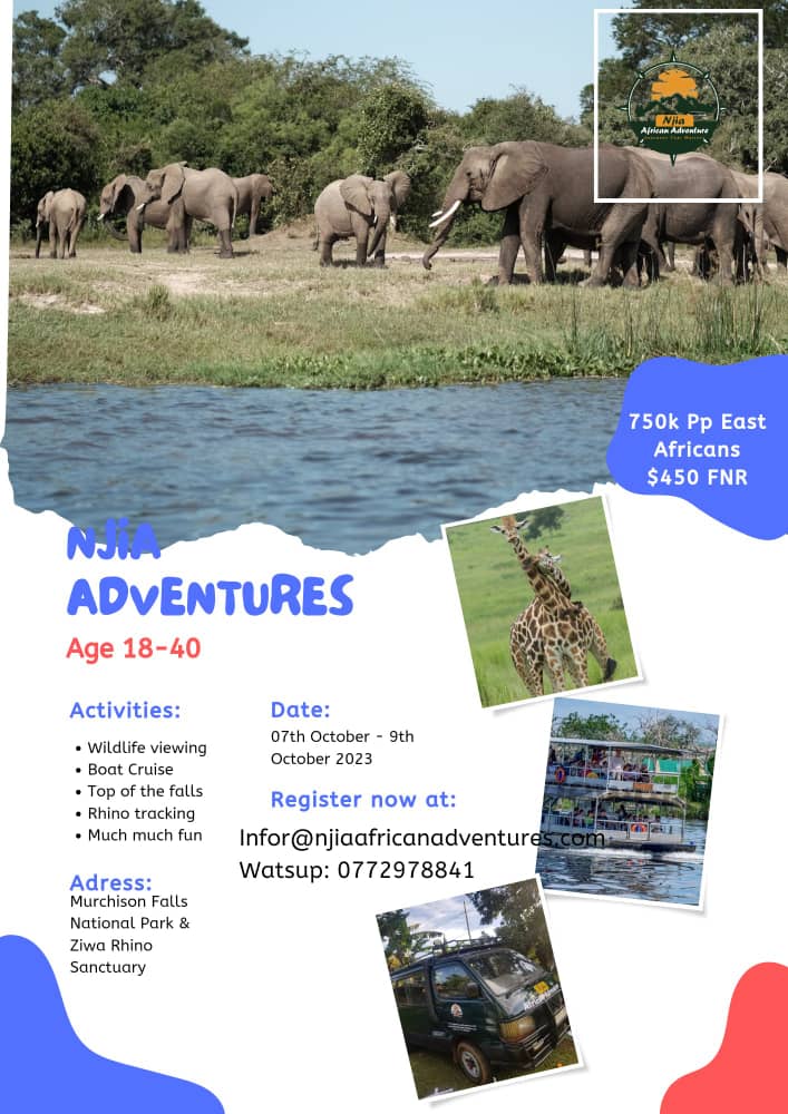 Only 7slots are available for this an unforgettable trip. Don't miss the opportunity to witness the wonders of Murchison Falls National Park from 7th-9th October with @NjiaAdventures  Book your slot today! 0772978841 or 📧 info@njiaafricanadventures.com 
#TulambuleUganda Be there