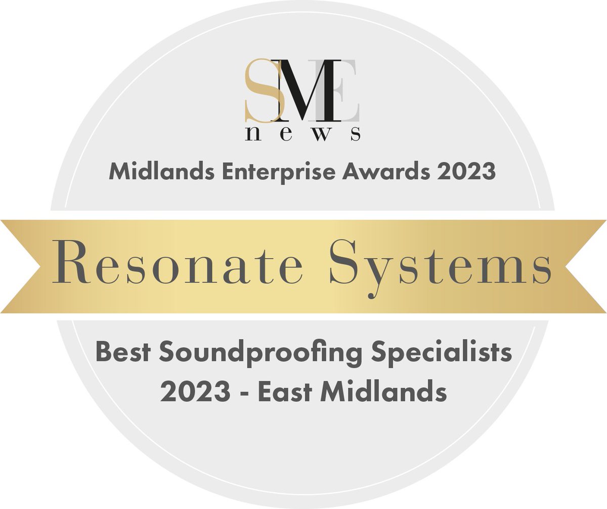 UKResonate's tweet photo. Exciting news! Resonate Systems has been awarded 'Best Soundproofing Specialists, 2023' by Midlands Enterprise Awards for the East Midlands.

Thank you to all of our customers for your support. We look forward to continuing to work with you on your next soundproofing project! https://t.co/he97mftWLD