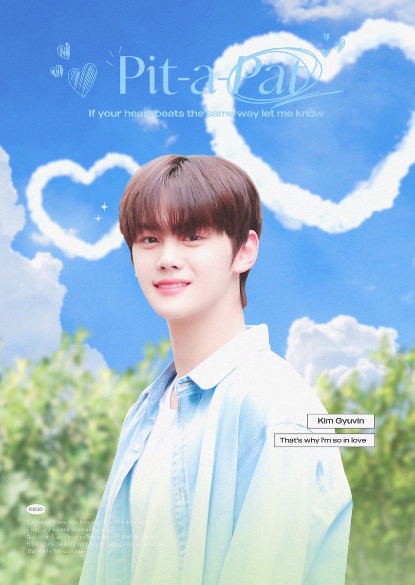 loveya_gv's tweet photo. —̳͟͞͞♡

𝐏𝐢𝐭-𝐚-𝐏𝐚𝐭
: 𝘐𝘧 𝘺𝘰𝘶𝘳 𝘩𝘦𝘢𝘳𝘵 𝘣𝘦𝘢𝘵𝘴 𝘵𝘩𝘦 𝘴𝘢𝘮𝘦 𝘸𝘢𝘺 𝘭𝘦𝘵 𝘮𝘦 𝘬𝘯𝘰𝘸 

-
2023 GYUVIN BIRTHDAY 
Cafe Event &amp; Mini Exhibition

2023.08.26 - 08.30 
카페 데이원

#두근두근_규빈이_생일
#pit_a_pat_gyuvin_day https://t.co/oOTVqvdPAA