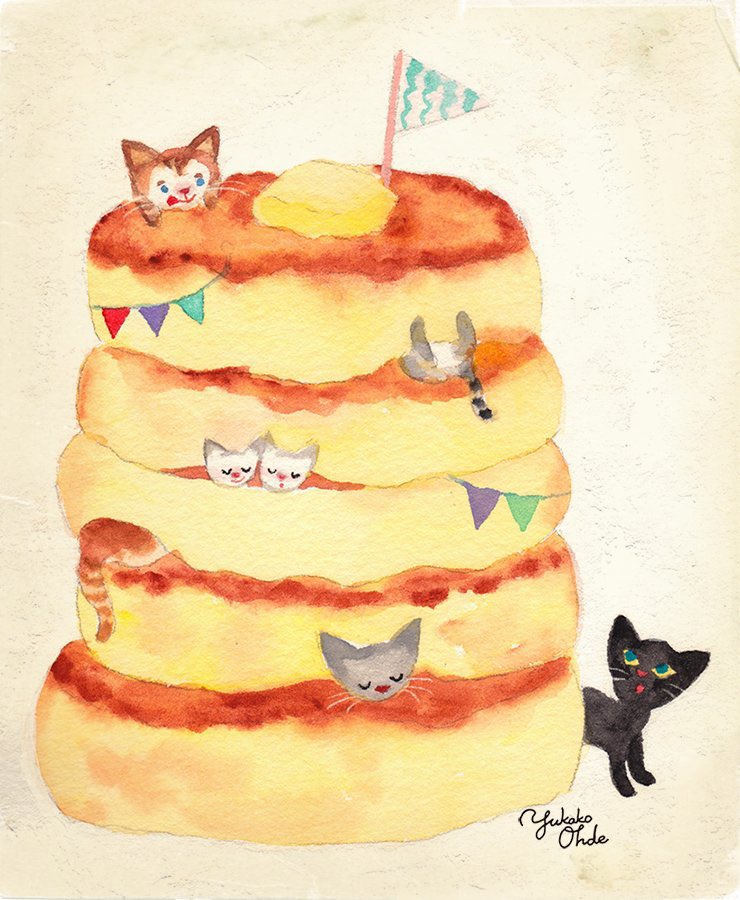 「 #世界猫の日 #WorldCatDay #InternationalCatDa」|おおでゆかこ - イラストレーター 絵本作家のイラスト