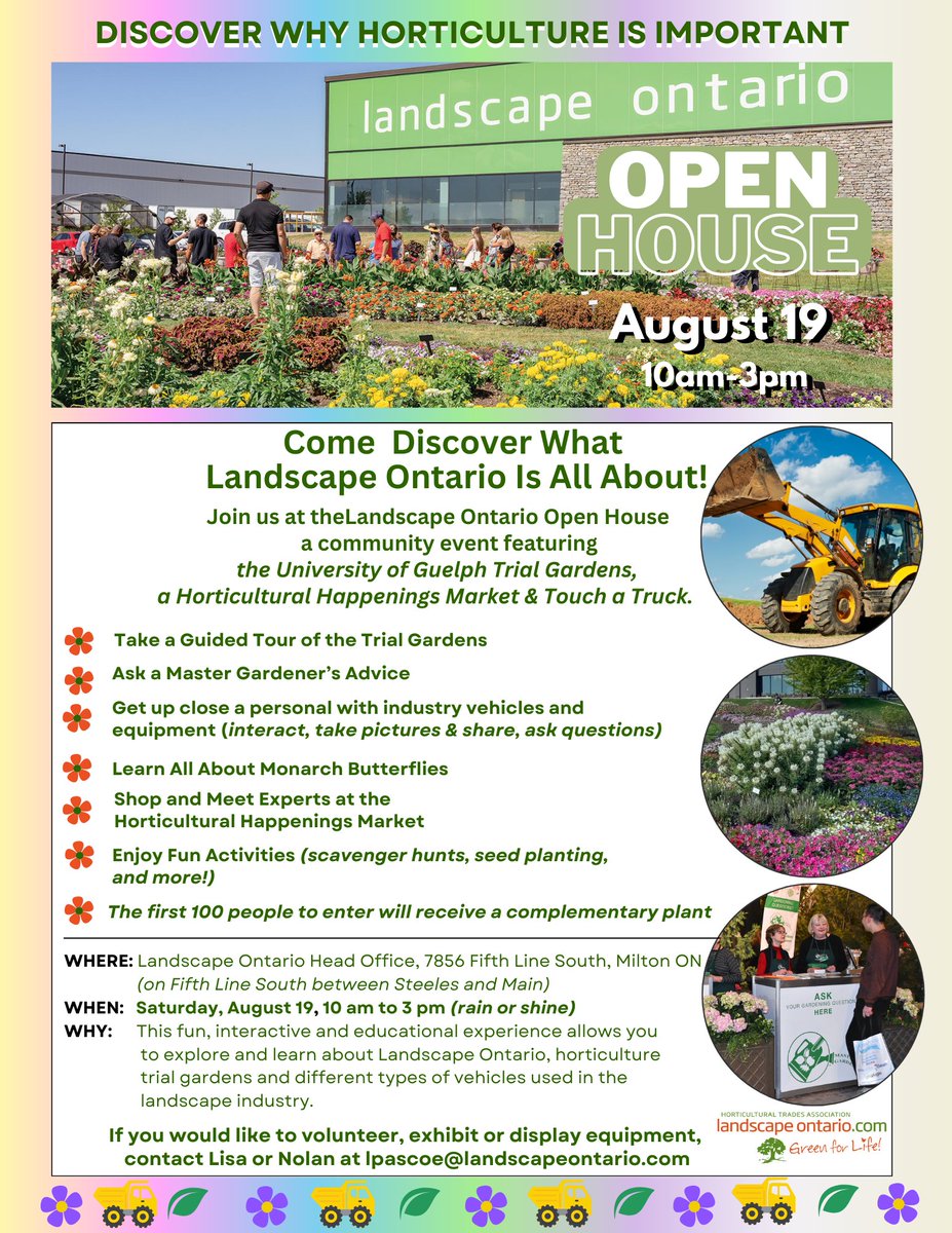 Come and visit the Trial Gardens at @LandscapeOntario on August 19. I'll be helping staff the <a href="/MG_Ontario/">MGOI</a> booth in the afternoon, but the doors open at 10am (hint - free plants!)! Read the attachment for more info!