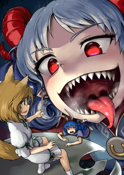 というわけで今回はーしぇんさんの東方丸呑み小説本シリーズ『食べられたいモノ×食べるモノ 餐』の表紙を担当しました!!サイズフェチ系のお声はよくかかる僕ですがvoreの依頼は初となります。口絵では胃壁を1枚描いておりますのでぜひよろしく  