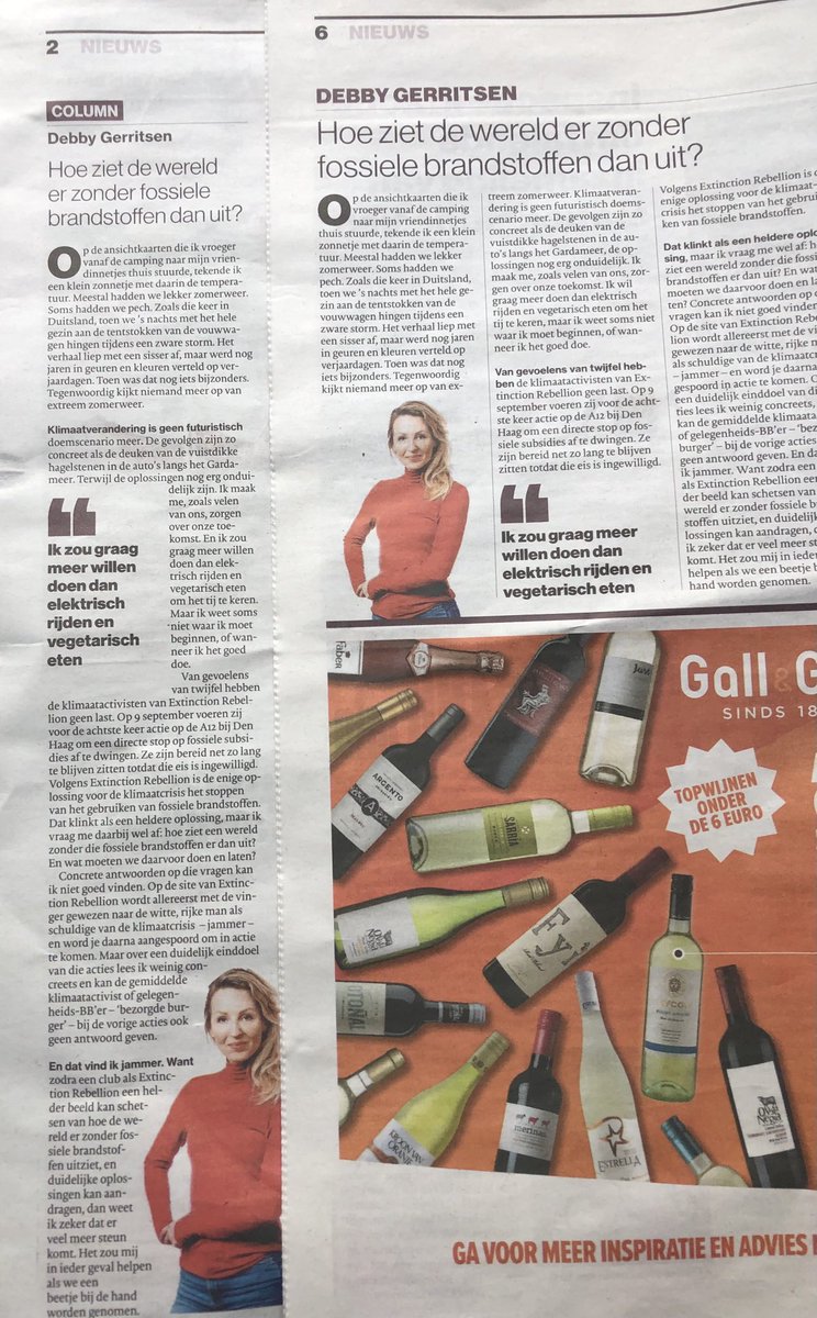 Toegegeven ⁦<a href="/DebbyGerritsen/">Debby Gerritsen</a>⁩ is een heel goede #columnist maar op zowel pagina 2 als 6 in ⁦<a href="/ADnl/">AD.nl</a>⁩ van vandaag is toch echt overkill. Hallo #eindredactie!!!