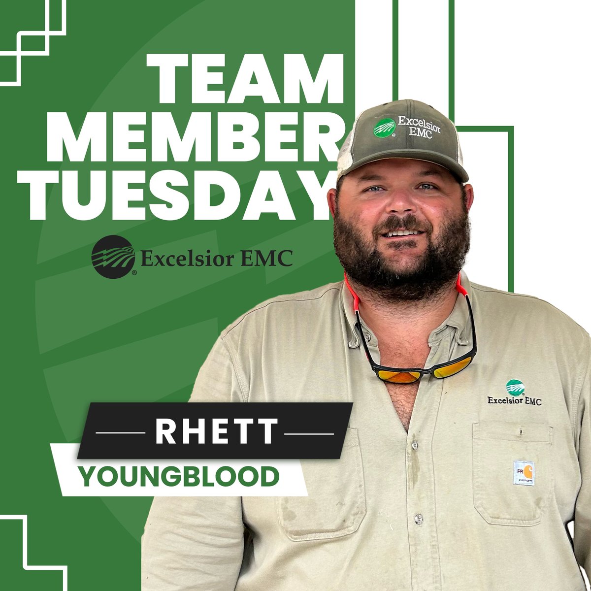 𝐓𝐞𝐚𝐦 𝐌𝐞𝐦𝐛𝐞𝐫 𝐓𝐮𝐞𝐬𝐝𝐚𝐲:

Rhett Youngblood has been at EEMC for 13 years. 

Rhett says, “I like working at Excelsior EMC because I have always liked building and making things work. I like the challenge that comes with the job and talking with the people that we  ...