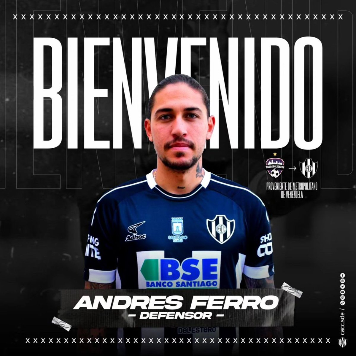 agenciadefutbol's tweet photo. 𝗗𝗲𝘀𝘁𝗶𝗻𝗼: 𝗔𝗿𝗴𝗲𝗻𝘁𝗶𝗻𝗮 🛬🇦🇷
El defensor vinotinto Andrés Ferro es nuevo jugador de @CACCSdE de la Primera División del fútbol argentino ¡El mayor de los éxitos en esta nueva etapa, Andrés!🙌🏼
#TalentoAFV #AFV https://t.co/X8dYbeDvyr