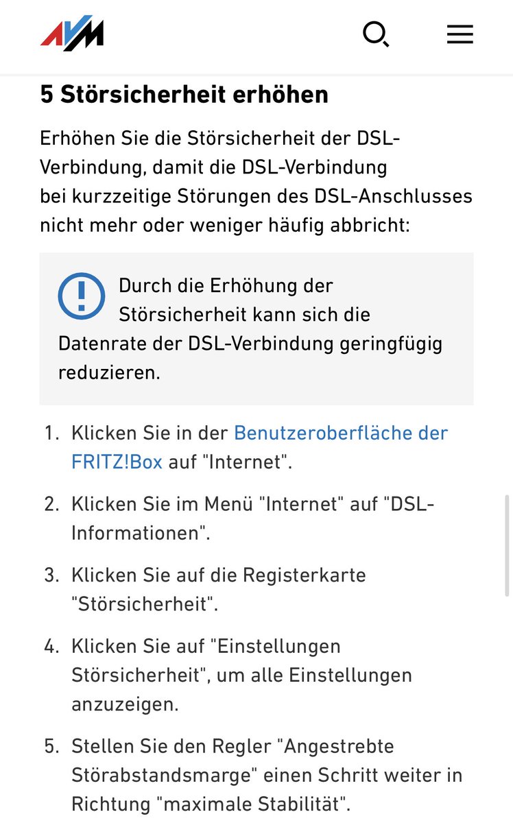 Scrumblehead's tweet photo. @fisHC0p @Telekom_hilft Hi Fishi, falls du ne Fritzbox hast kannst du mal probieren die Störsicherheit zu erhöhen. Das hat bei mir vor kurzem mal geholfen. https://t.co/HOFo6cRAjg