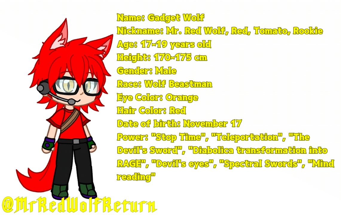 MrRedWolfReturn's tweet photo. Character Profile OC Red (A little change) 

#CharacterProfilec #OC https://t.co/ZewmZKD6Zh