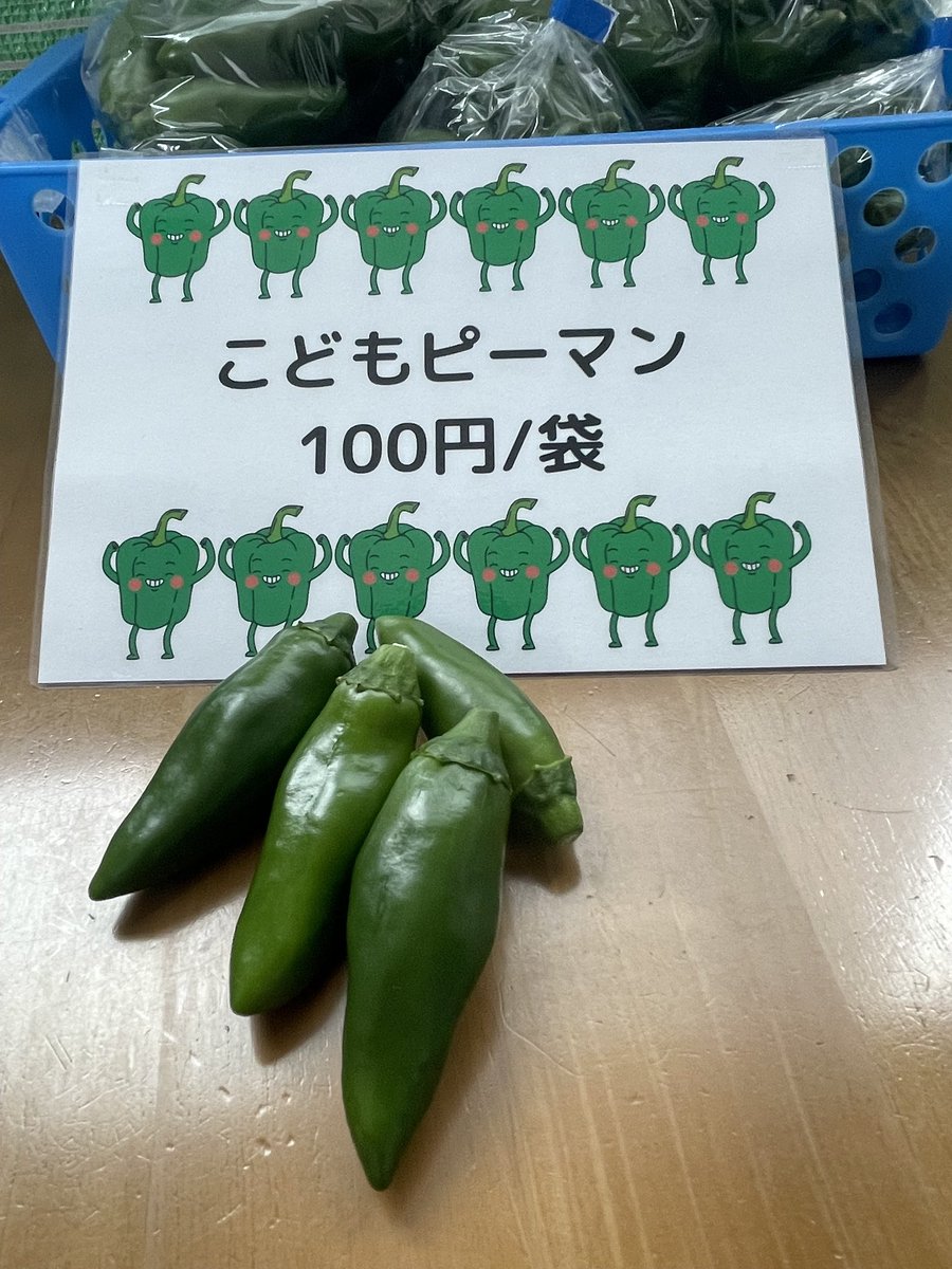 BattleFarmer's tweet photo. 栄光サービスセンターにて少量ずつですが販売中です。見た目ハラペーニョだが辛くない苦くない美味ピーマンの品種こどもピーマンです。 https://t.co/nbNKX2k4YJ