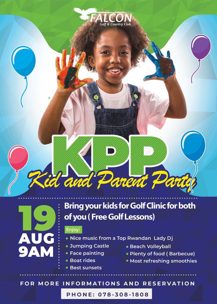 Parents, bring your kids for some unforgettable fun at @falcongolfrwanda on the 19th of August. 💃🏾

#visitrwanda_now #VisitRwanda #RwOT 
<a href="/RutamuInnocent/">Innocent Rutamu</a> <a href="/IribagizaDoreen/">Doreen Iribagiza</a>