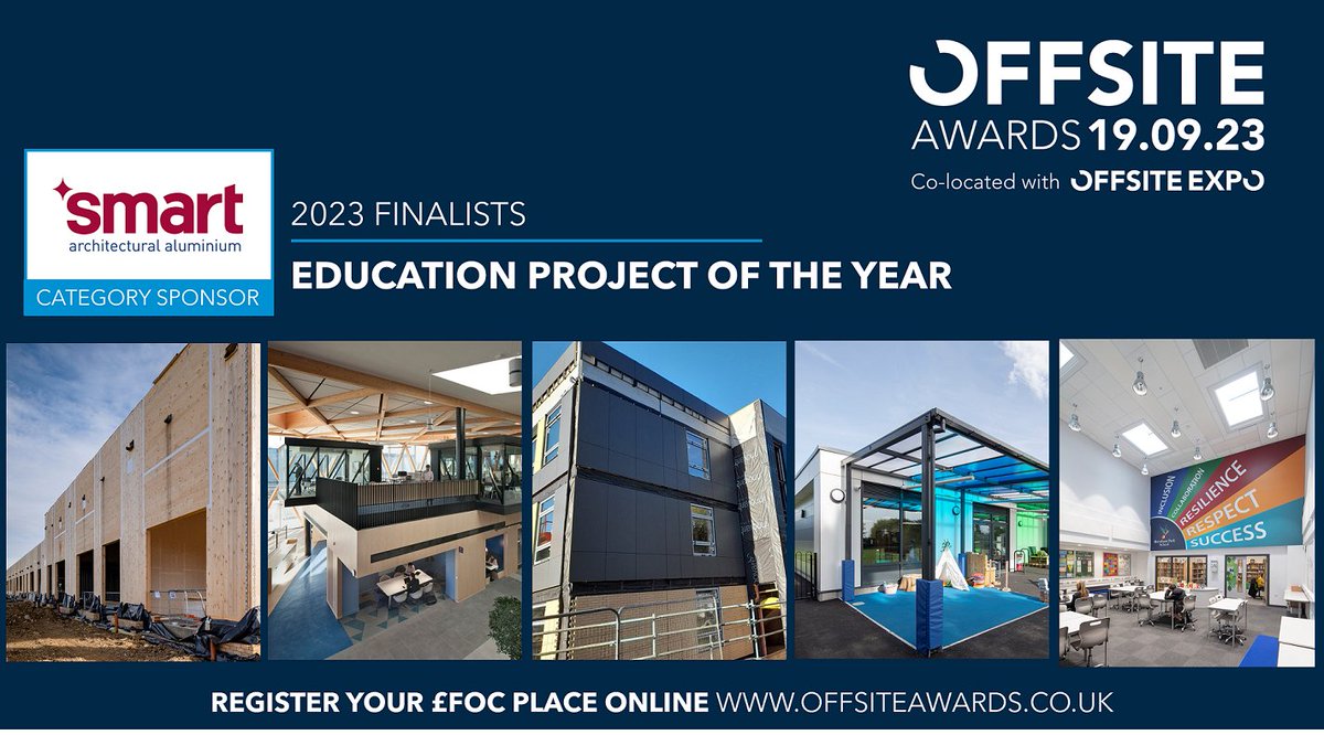 CONGRATULATIONS To the 2023 Education Project of the Year Finalists - @BKStructures @HLMArchitects @engenuiti @storaenso @InnovareSIPS @LFarchitects @mcavoygroup #OffsiteAwards