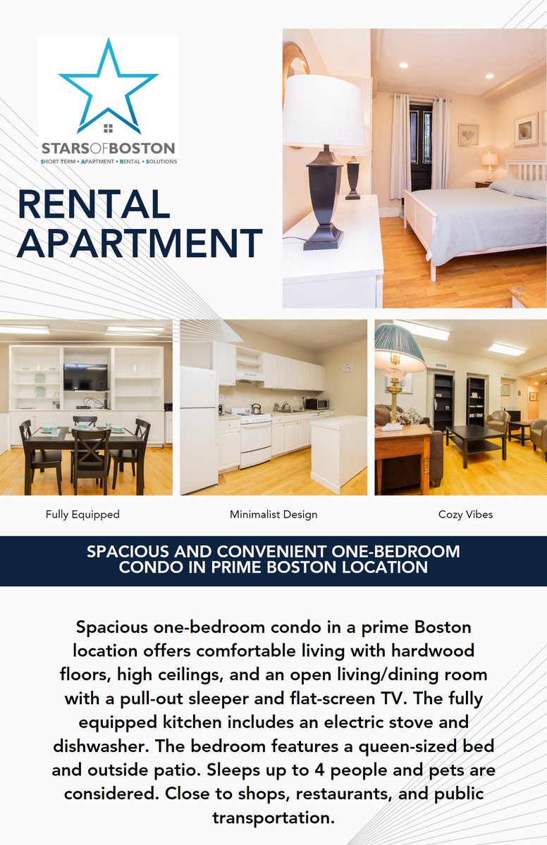 Oversized, fully furnished one-bedroom condo available for rent! 🏢 Located within walking distance to Newbury St, renowned for its shops and restaurants.

#BostonLiving #CondoForRent #CityLife #FullyFurnished #NewburyStreet #CharlesRiver