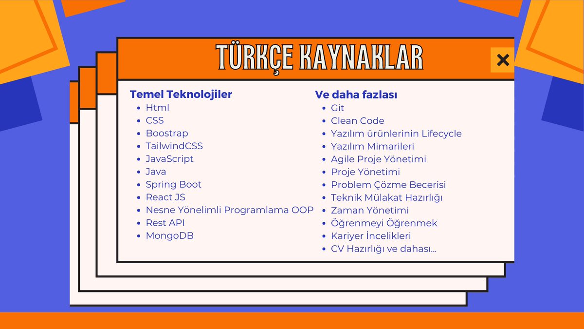 Merhaba 👋🏻

Ortalama 45.000₺ değerinde bir kaynak bırakıyorum 🙃 Bu kaynak yeni başlayan öğrenme sürecinde olan yazılımcılar için oluşturulmuştur 💖

👇🏻👇🏻👇🏻
github.com/alicangunduz/y…