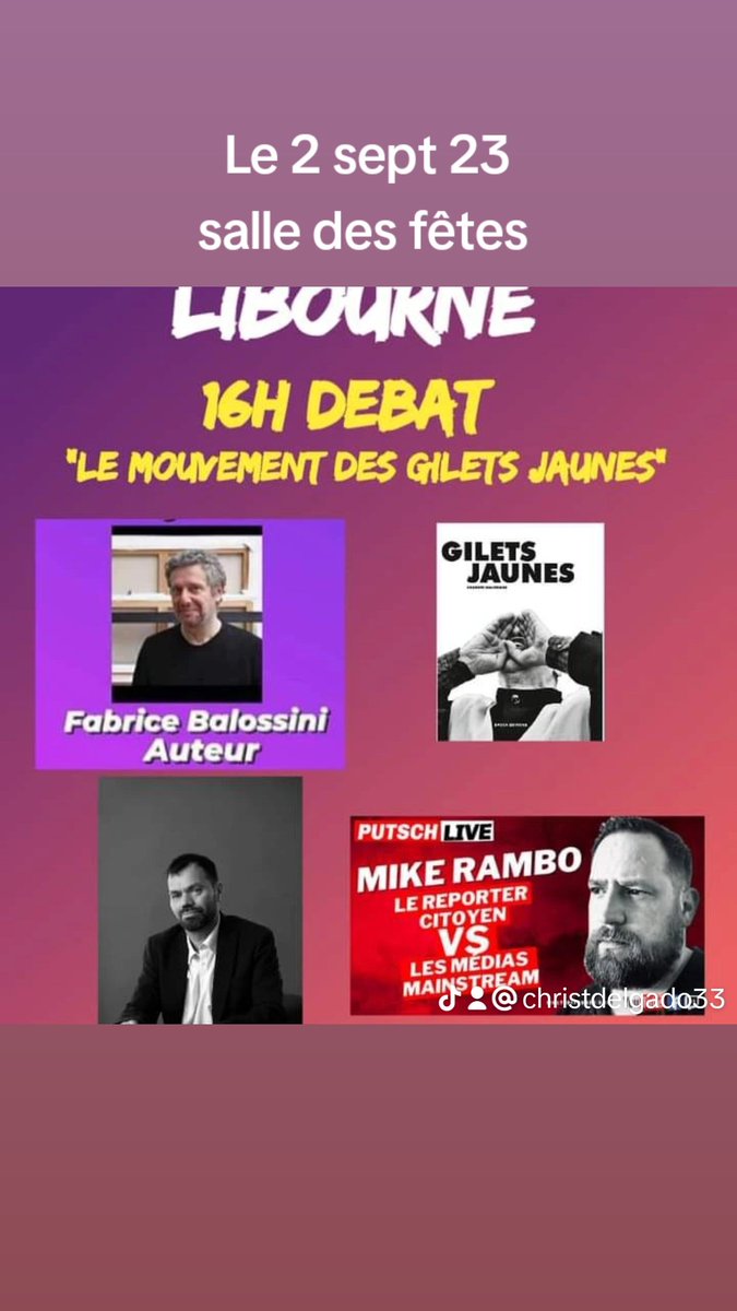 France33220's tweet photo. Participez à notre journée de rentrée #liboune 2 sept 23 des 12h des débats expo concert meeting 
#giletsjaunes des invités @B_Stiegler @ritchy_thibault @davidlibenski les députés @nhabouzite et @PascaleMartin24 @sudouest @Bleu_Gironde @HebdoResistant https://t.co/AimjuhTnCv