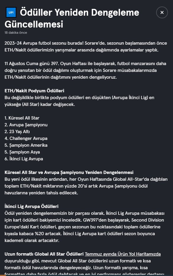 Ödül havuzu değişikliği!

All star ödül havuzundan %20 kısarak Global All star adında bir turnuva getirecekler ve All star da 1 ay boyunca sergilediğimiz performansın toplamı ile ödül alma şansımız olacak. Ödül havuzu da oyunun en iyi  havuzu olacak. Turnuva 1 eylülde başlayacak.