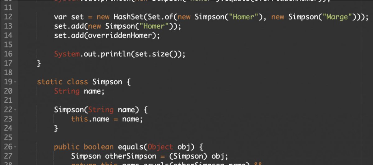 RafaDelNero's tweet image. Improve your Java skills with this Simpson Equals HashCode Challenge!
Answer what will happen after the main method is executed as follows and check my quick explainer video at the end! bitly.ws/Qa2F
#javachallengers #hashcode #software #java #code #hash