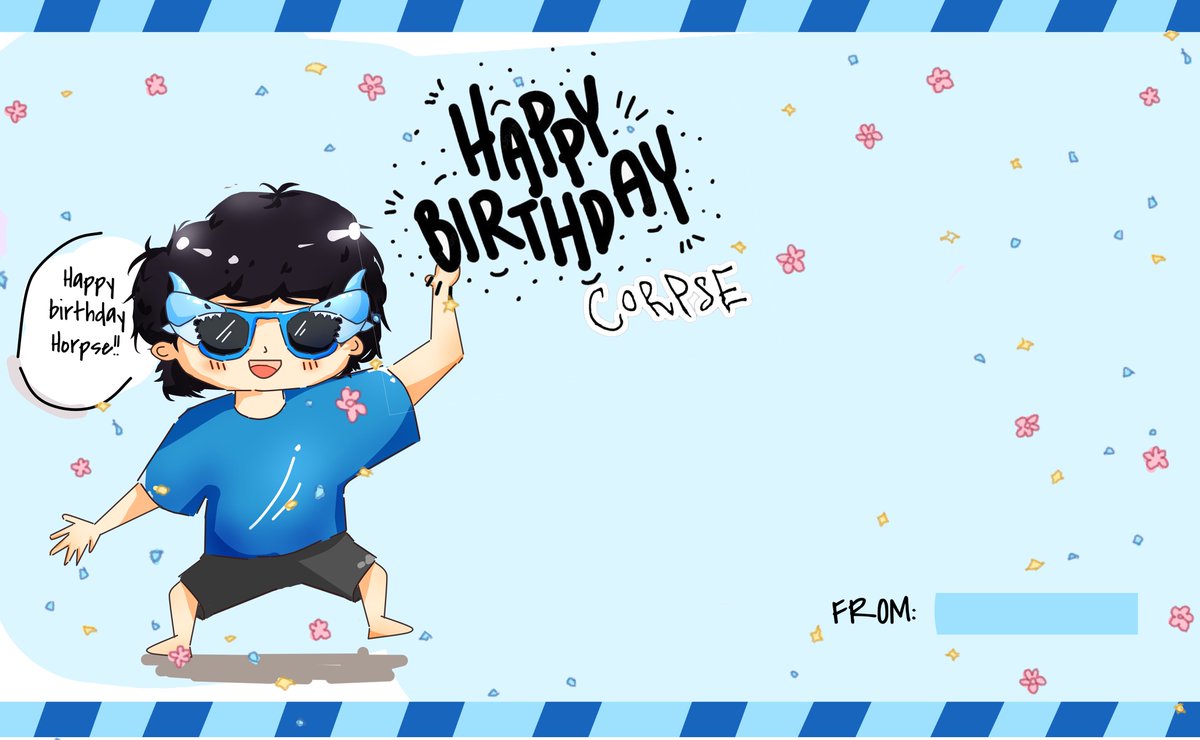 Kanahito26's tweet photo. HAPPY BIRTHDAY CORPSE CARD!!
With Tina Kitten, Foolish Gamers, Karl, and Miyoung!
Feel free to write something for corpse and share it by choosing your favorite Corpse's friend! You dont have to tag me just make sure you type HAPPY BIRTHDAY CORPSE for keep it trending! https://t.co/45MDgBAldU