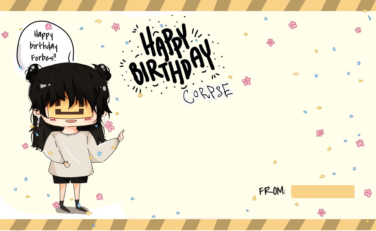 Kanahito26's tweet photo. HAPPY BIRTHDAY CORPSE CARD!!
With Tina Kitten, Foolish Gamers, Karl, and Miyoung!
Feel free to write something for corpse and share it by choosing your favorite Corpse's friend! You dont have to tag me just make sure you type HAPPY BIRTHDAY CORPSE for keep it trending! https://t.co/45MDgBAldU