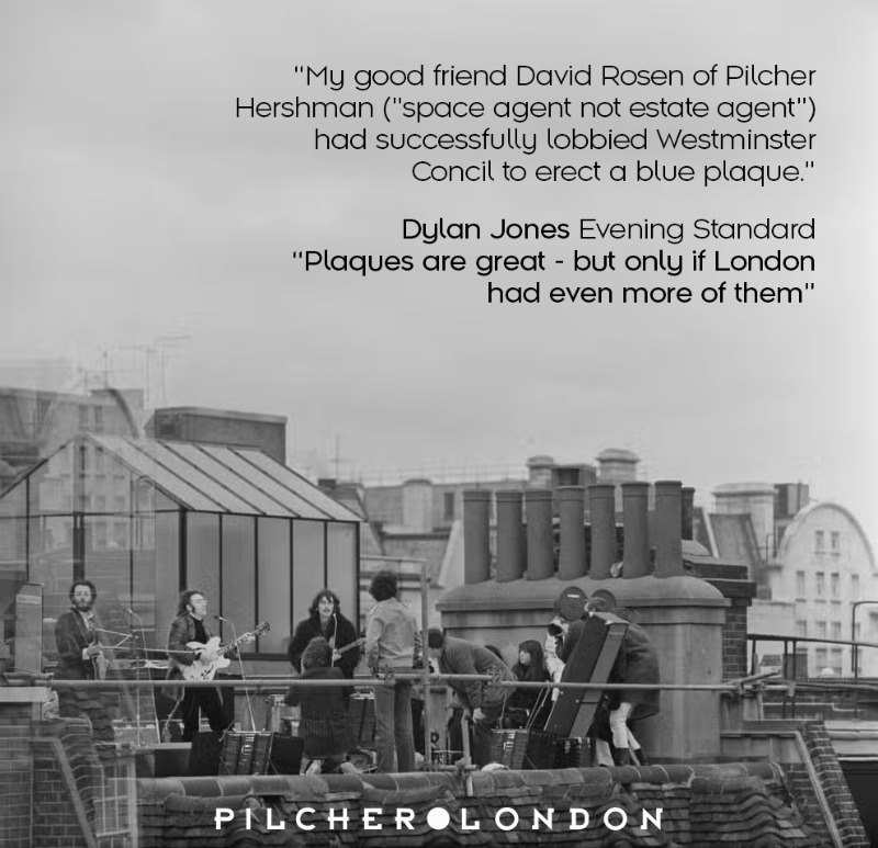 Four years ago, 3 Savile Row, W1 was installed with a blue plaque, lobbied by our partner David Rosen alongside filmmaker Mark Baxter to celebrate the 50th anniversary of the final Beatles concert on the roof of the building, a local landmark to our own offices. 🔵

#BluePlaque