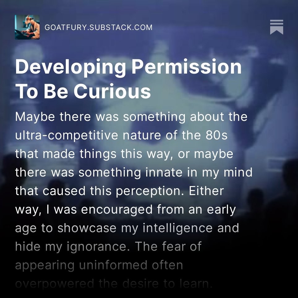 goatfury's tweet image. Developing Permission To Be Curious
goatfury.substack.com/p/developing-p…
@techwriterstack