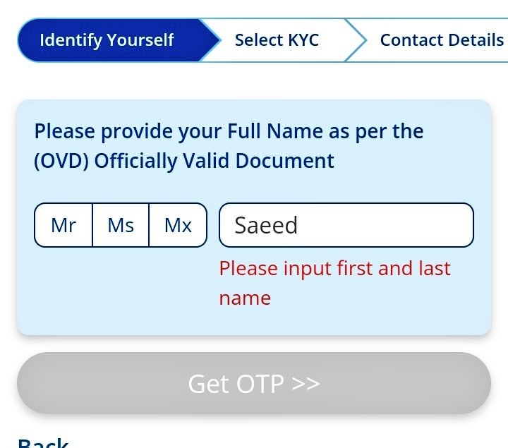 DahiBadey's tweet photo. What should i enter here? My name is only this much.I dont have surname or last names. @HDFCBank_Cares @HDFC_Bank https://t.co/J7Ce0it9VX