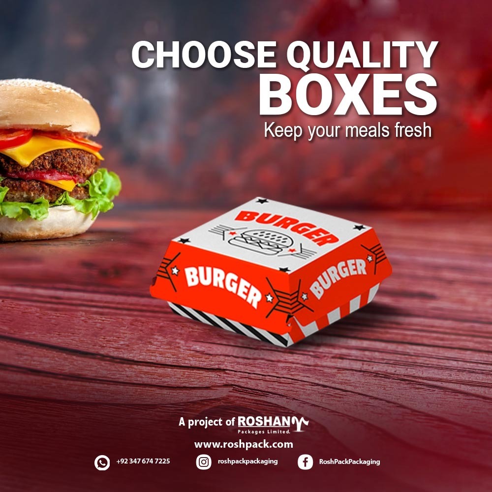 RoshPack's tweet image. Do you want your Burger to stay hot, fresh, and safe during delivery? The answer is RoshPack's Corrugated Burger Boxes!
Our food-safe boxes will keep your Burger fresh and crisp.
Visit bit.ly/BurgerPackagin…
Or
Call/WA: 0347 6747225
#FoodBoxes #BurgerBoxes #FoodSafe #EcoFriendly