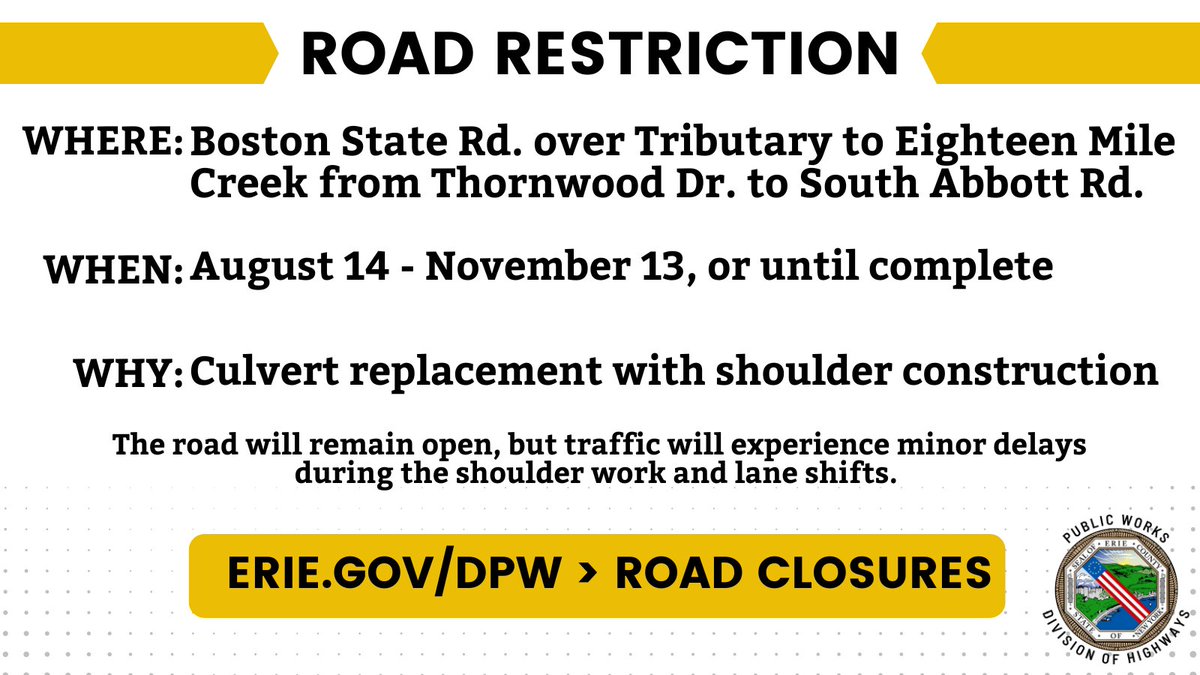 Erie County DPW tweet media