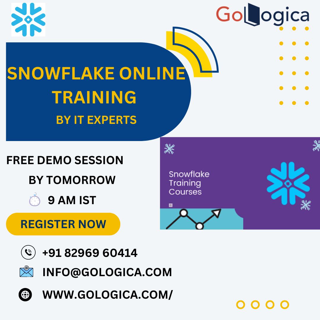 Upgrade your career at GoLogica on Snowflake Training

gologica.com/course/snowfla…

 Contact Details : - 082969 60414

 WhatsApp: wa.me/8296960414

 Email Id: info@gologica.com

#gologica #onlinetraining #snowflakeonlinetraining #snowflaketraining #corporatetraining