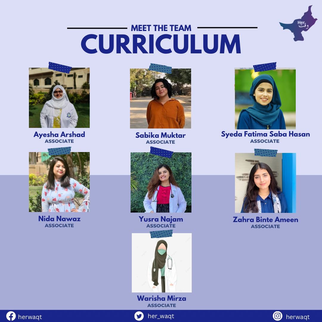 Presenting the Curriculum Department at HerWaqt!

The Department of Curriculum ensures that the curriculum aligns with HerWaqt’s goals and objectives through ongoing research, feedback, and evaluation.

We wish the team all the luck and success for the upcoming tenure!