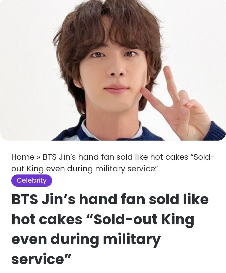 JinChartData_'s tweet photo. “BTS #JIN 's SOLD-OUT KING EVEN DURING MILITARY SERVICE”

"The Jin version of the BTS TinyTAN Butter Hand Fan that Jin used that day caused an out-of-stock situation at Japan’s official shop &amp; US Amazon after the image of Jin holding it in his hand was revealed" https://t.co/v0QCiPstkP