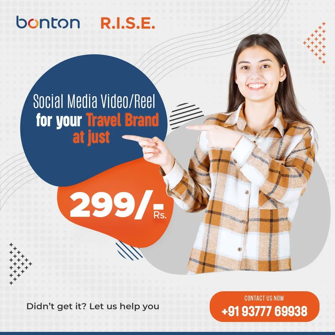 bontonholidays's tweet photo. Journey Begins with R.I.S.E! ✈️🌍 

Elevate your feed with our travel magic: Unmissable posts at 99/- and breathtaking videos/reels at 299/-. 

Let's craft your travel tales together! 📸

#JourneyBeyond #RISExperiences #ElevateYourFeed #TravelMagic #UnmissablePosts https://t.co/TbKjJ5KQil