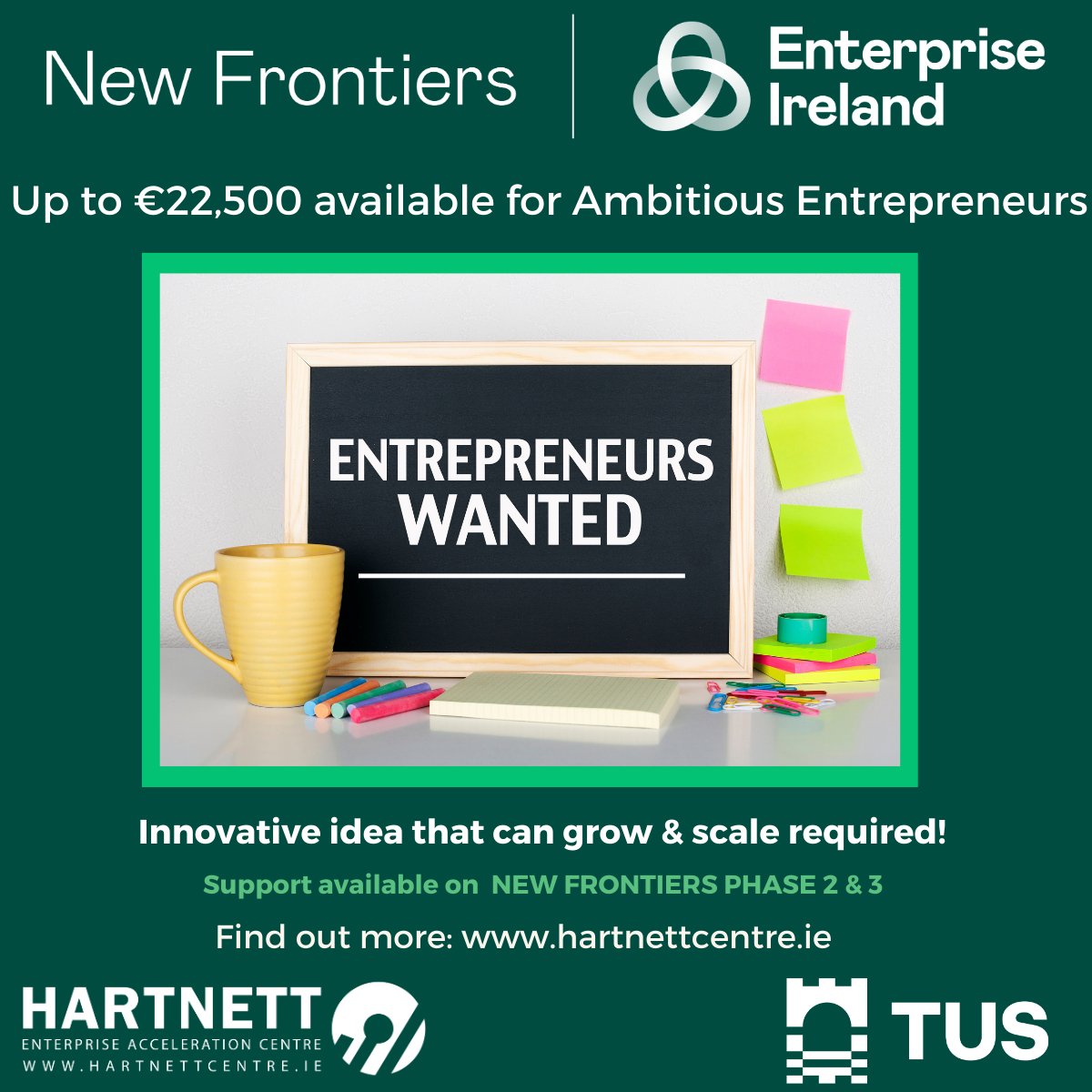 DEADLINE FAST APPROACHING!!

We are in the final 24 hours of accepting applications for our Phase 2 programme starting in September. If you feel New Frontiers can support your new business get in touch with us NOW!!