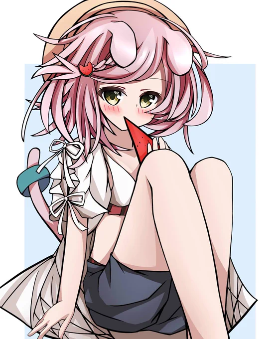 猫にスイカってあげてもいいんだって!! #明日方舟 #アークナイツ #アークナイツ_ファンアート #ゴールデングロー