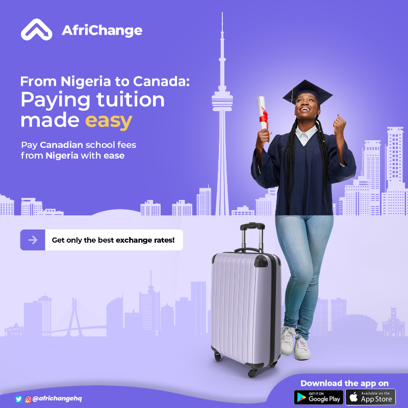 AfrichangeHQ's tweet photo. Pay your Canadian tuition with Africhange. Easy, reliable and fast.