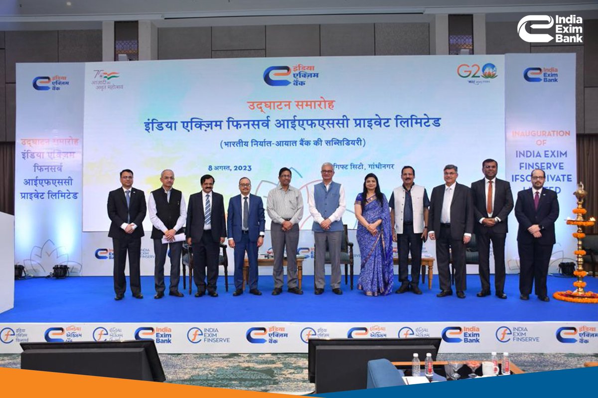 IndiaEximBank's tweet photo. The office of India Exim Finserve was inaugurated by Dr. Vivek Joshi, Secretary, Department of Financial Services, Ministry of Finance at the GIFT City in Gujarat in the presence of esteemed dignitaries.
#IndiaEximFinserve #NewSubsidiary #IndiaEximBank #FinancialSolutions https://t.co/JA35WBorI4