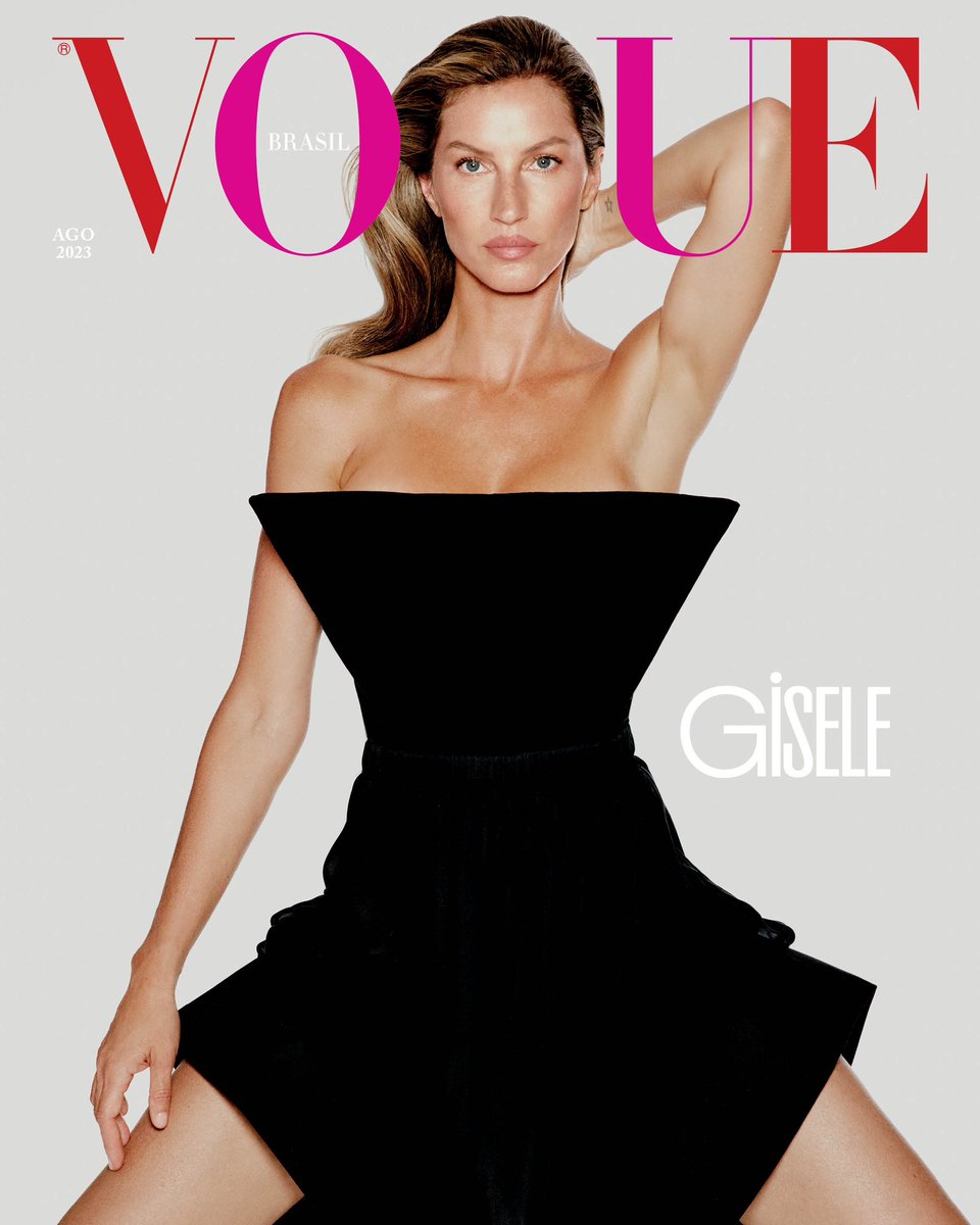 CoutureIsBeyond's tweet photo. Gisele Bündchen by Lufré, Vogue Brasil, August 2023. https://t.co/b6m2kaXY04