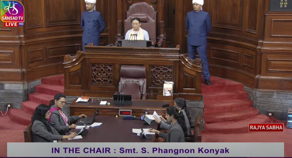 sansad_tv's tweet photo. Historic day in Rajya Sabha for Naari Shakti!

Phangnon Konyak presides over proceedings, Mamata Mohanta speaks on a bill while team of all women officials manage the table in the well of the House.

@VPIndia @SPhangnon @MamataMohanta5 https://t.co/cgpquhiI5l
