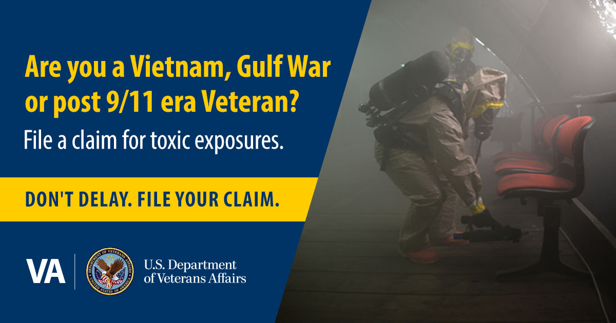 A new law makes it easier for Veterans exposed to toxic material to receive <a href="/DeptVetAffairs/">Veterans Affairs</a> benefits and services. If you file your PACT Act claim—or submit an intent to file—by Aug 9, 23, you may receive benefits backdated to Aug 10, 22. Learn more: va.gov/PACT.