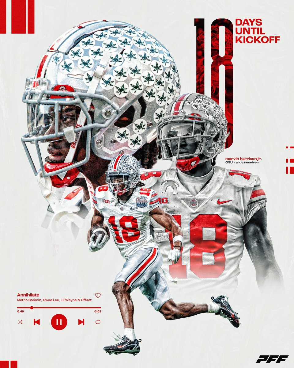 PFF_College's tweet photo. 18 Days Until College Football Returns🏈 https://t.co/kg2AEKJNGH