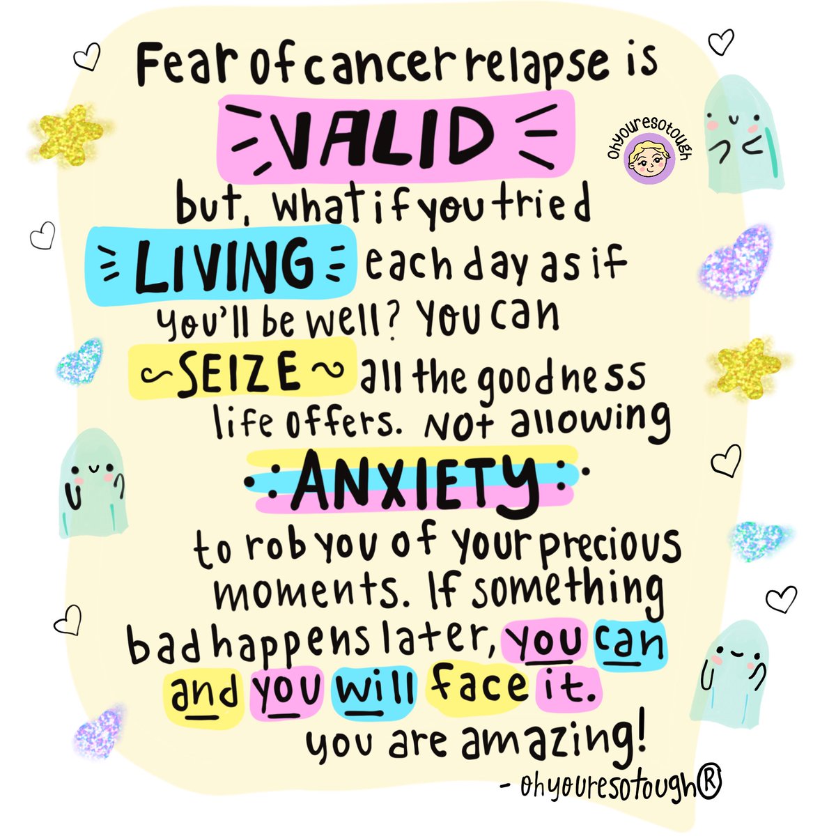 I know this is easier said than done… believe me. I still fall into this spiral at times, but I try to remind myself to not let it stop me from living. From being happy in the moment. Sending a big hug to anyone who needs one. 🩷🫂