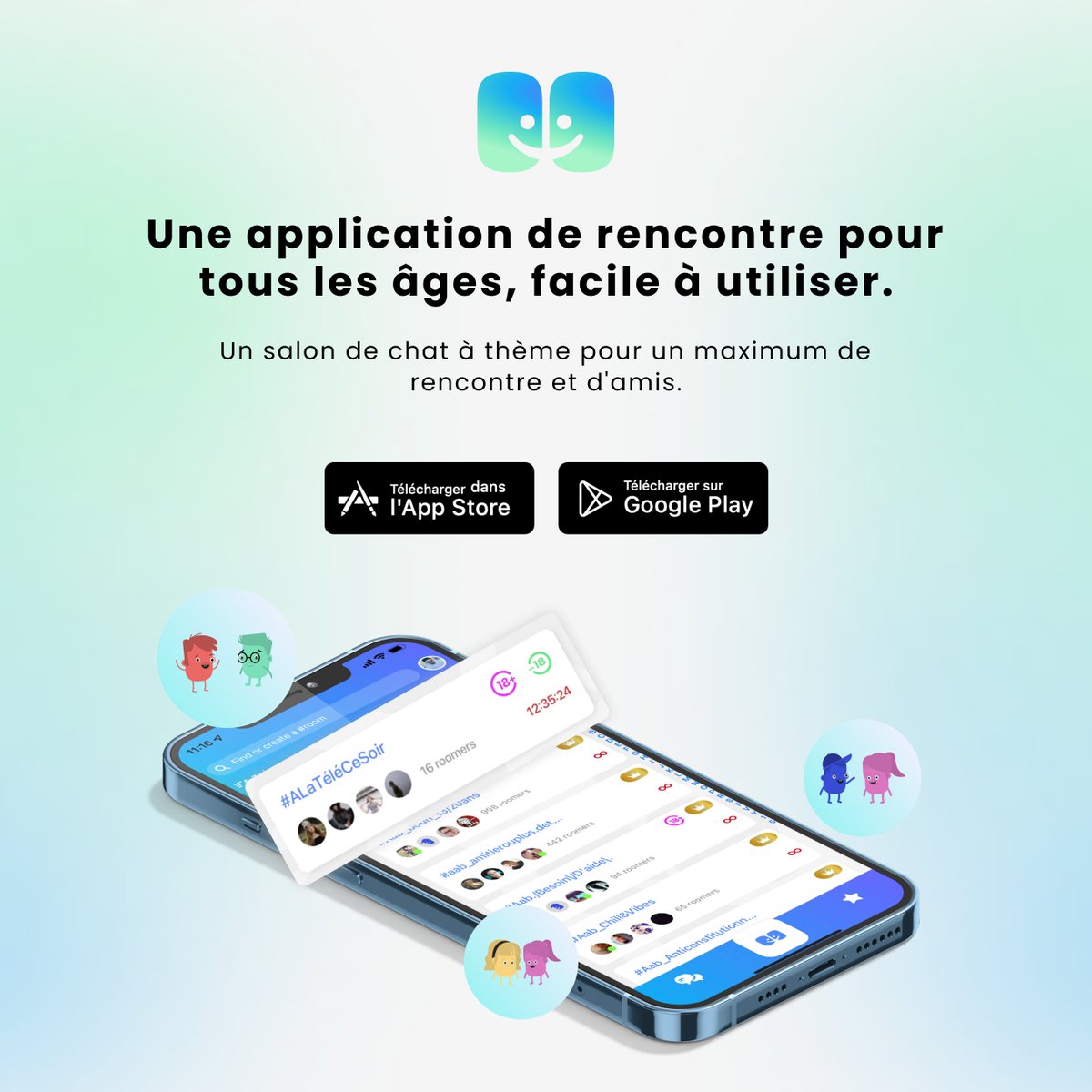 RoomcoApp's tweet photo. Créé ou rejoins une room sur le sujet de ton choix ! Retrouve vite les autres roomers 👭 👬👫

#reseausocial #amis #tchat #discussion #app #friends #rencontre #socialmedia #forum #groupchat #ados #jeunes https://t.co/j4gxNBNEUz