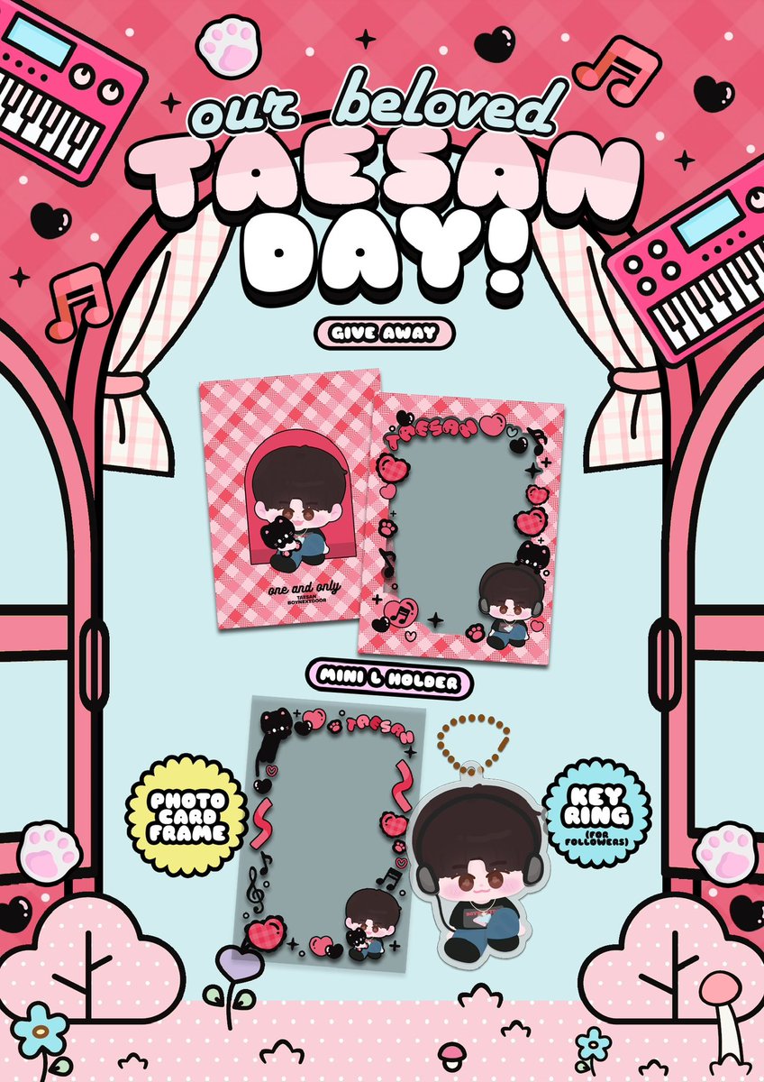purinnts's tweet photo. pls rt☆
× our beloved TAESAN's bd giveaway *
— f ; #OurBelovedTS☆ ° •

🐈‍⬛ 15 sets! ✨️
• form open 10 aug , time ; 8.10 pm

🐾 1 set ; mini L holder + photo frame card
🐾 special for followers ; keyring

🖤 https://t.co/p28Hd22n7r https://t.co/9XfNEUSfUA