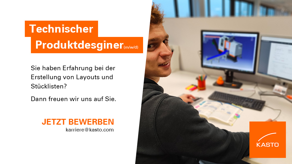 KASTOGmbH's tweet image. Ihre Interessen und Fähigkeiten liegen im #technischen Bereich? Das Erstellen von #Layouts und #Stücklisten gehört zu Ihren aktuellen Aufgabengebieten? Sie besitzen gute Kenntnisse in einem 3D-CAD Programm.

Hier gelangen Sie direkt zur Stellenanzeige:
shorturl.at/qzABM